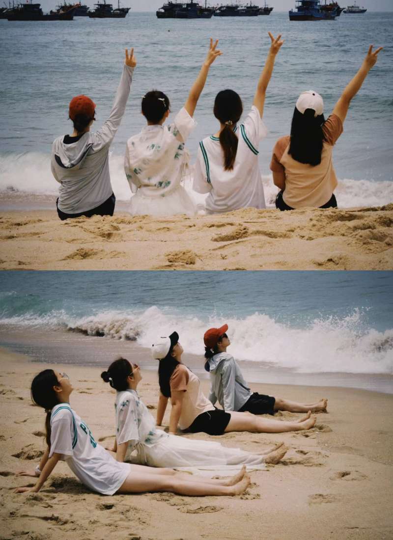 kiểu chụp ảnh nhóm đẹp ở biển đầy sáng tạo kiểu chụp ảnh nhóm đẹp ở biển đầy sáng tạo